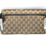 Gucci GG Monogram Canvas Double Pocket Belt Bag Brown