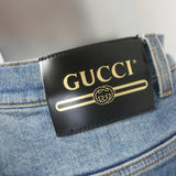 Gucci Horsebit-Embellished High Waist Skinny Jeans Blue Stretch Denim Size 29