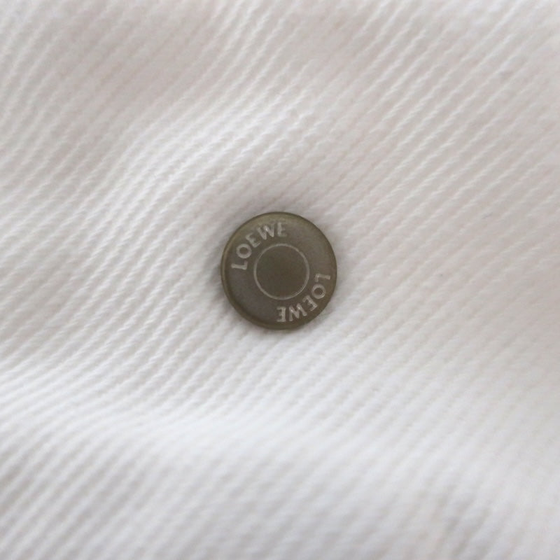 Loewe branded bronze rivet on white denim Sz 36