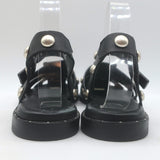 Freda Salvador Sera Fisherman Sandals Black Leather Size 7.5