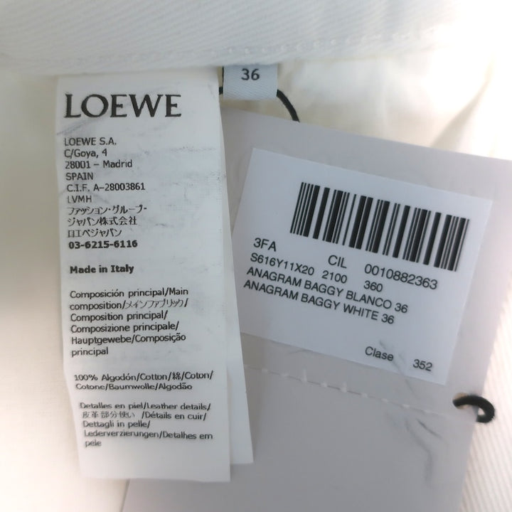 Loewe size 36 label and retail hangtag, Anagram Baggy White