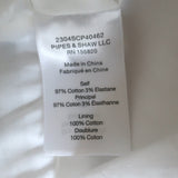 Veronica Beard Arienne Halter Top White Pleated Stretch Cotton Size 8