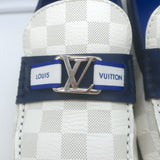 Louis Vuitton Hockenheim Moccasins White Damier Canvas Size 7.5 Driving Loafers