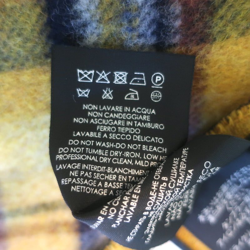 Gucci Reversible GG Wool &amp; Plaid Poncho Mustard Yellow/Multicolor