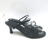 Jenni Kayne Eve Heeled Strappy Sandals Black Leather Size 38