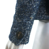 Sportmax Defile Tweed Jacket Navy Mohair-Blend Size US 2 Two Button Blazer
