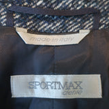 Sportmax Defile Tweed Jacket Navy Mohair-Blend Size US 2 Two Button Blazer