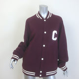 Celine Teddy Varsity Jacket Burgundy Cotton Size Medium Unisex