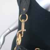 Louis Vuitton Neo Cabby GM Bag Black Leather-Trim Monogram Denim