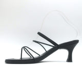 Jenni Kayne Eve Heeled Strappy Sandals Black Leather Size 38