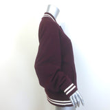 Celine Teddy Varsity Jacket Burgundy Cotton Size Medium Unisex