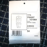 Chanel 17A Cosmopolite Fantasy Tweed Coat Navy/Silver Cotton-Blend Size 54 NEW