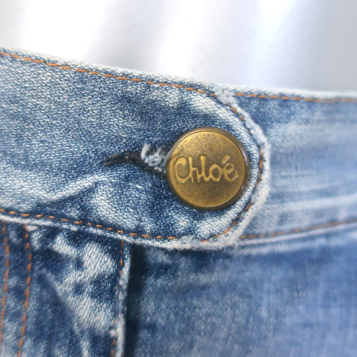 Chloe Denim Mini Skirt Classic Blue Cotton Size 40