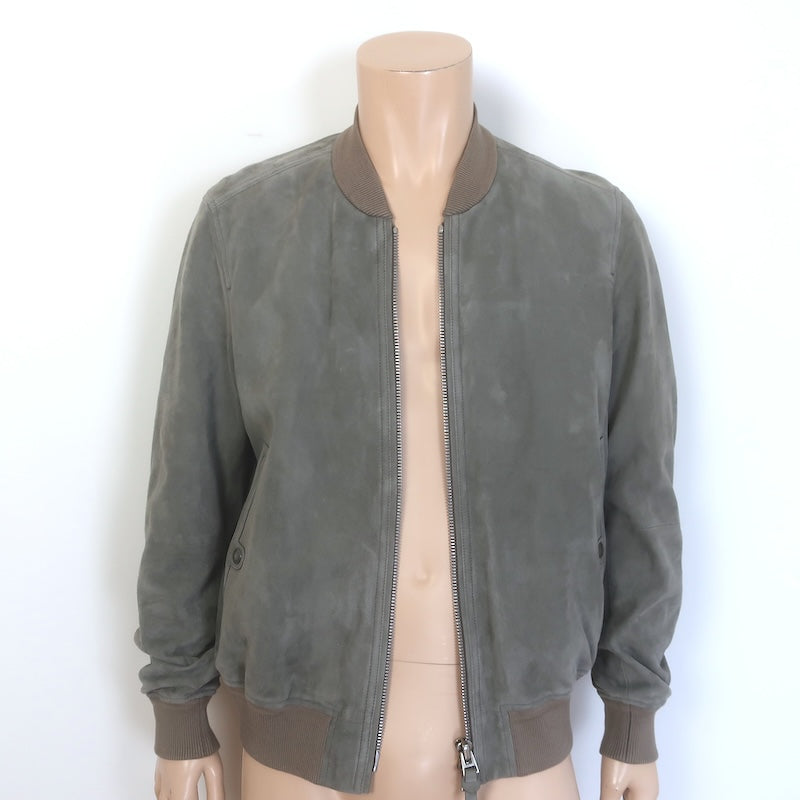 Tom Ford Suede Bomber Jacket Taupe Gray Size 54