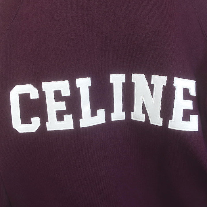 Celine Teddy Varsity Jacket Burgundy Cotton Size Medium Unisex