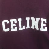 Celine Teddy Varsity Jacket Burgundy Cotton Size Medium Unisex