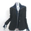 Veronica Beard Leopard Dickey Jacket Black Stretch Wool Size 0 Two Button Blazer