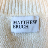 Matthew Bruch Striped Sailor Pullover Sweater Cream/Navy Cotton-Blend Size 3