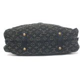 Louis Vuitton Neo Cabby GM Bag Black Leather-Trim Monogram Denim