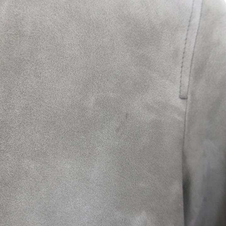 Tom Ford Suede Bomber Jacket Taupe Gray Size 54