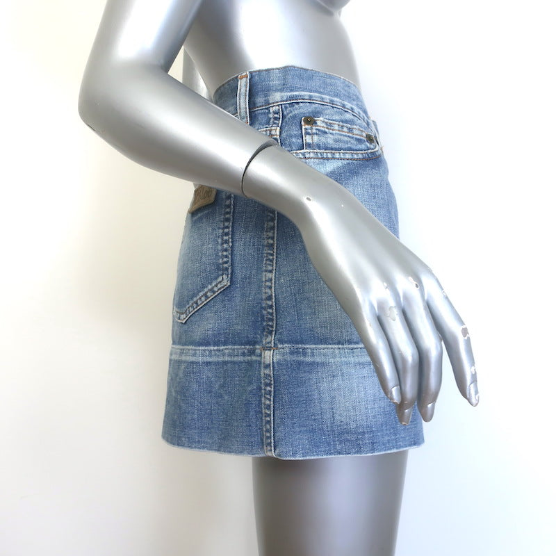 Chloe Denim Mini Skirt Classic Blue Cotton Size 40