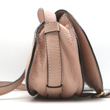 Chloe Marcie Mini Crossbody Saddle Bag Pale Pink Grained Leather