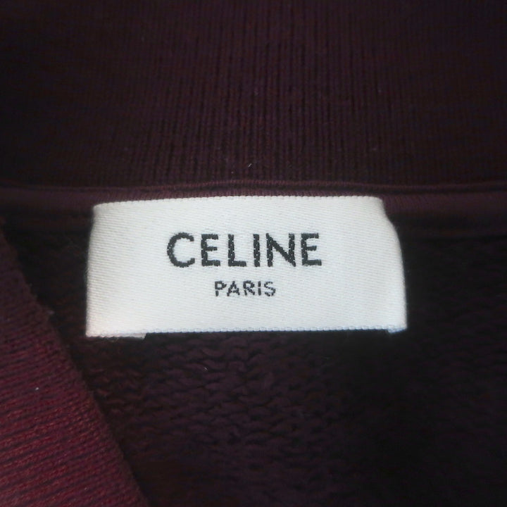 Celine Teddy Varsity Jacket Burgundy Cotton Size Medium Unisex