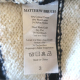 Matthew Bruch Striped Sailor Pullover Sweater Cream/Navy Cotton-Blend Size 3