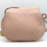Chloe Marcie Mini Crossbody Saddle Bag Pale Pink Grained Leather