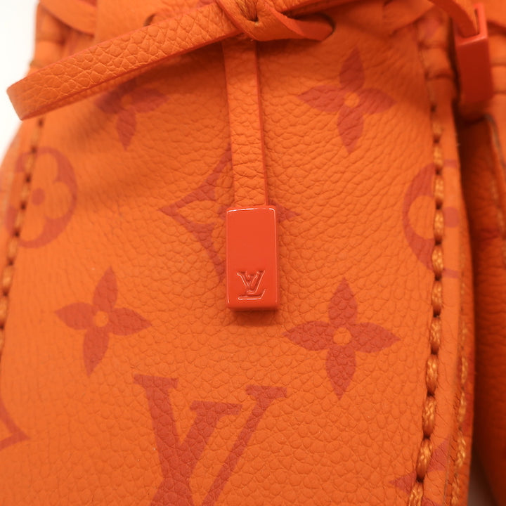 Louis Vuitton LV Driver Moccasins Orange Monogram Grained Leather Size 7.5