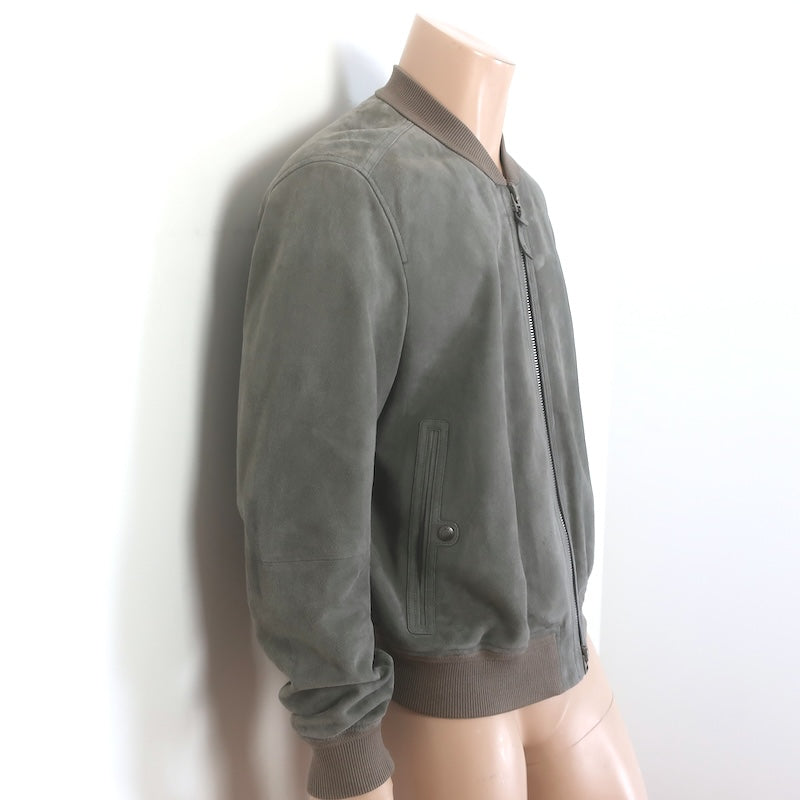 Tom Ford Suede Bomber Jacket Taupe Gray Size 54