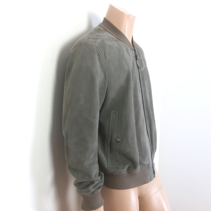Tom Ford Suede Bomber Jacket Taupe Gray Size 54