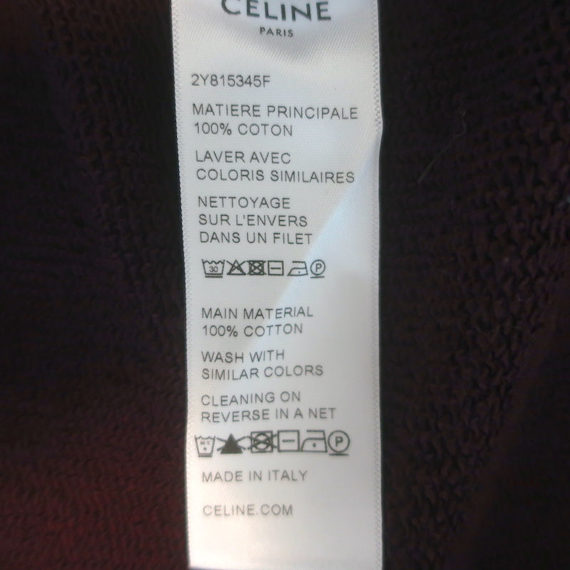 Celine Teddy Varsity Jacket Burgundy Cotton Size Medium Unisex