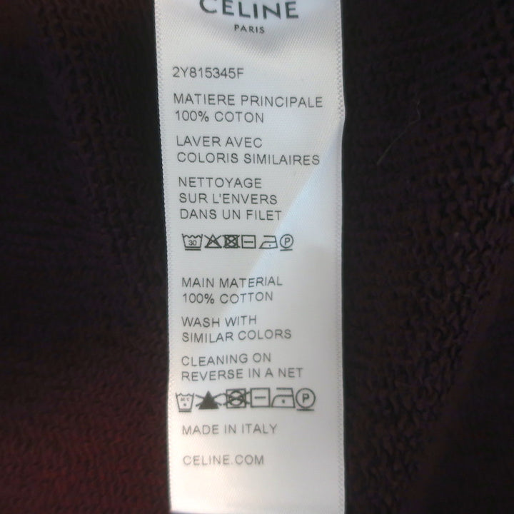 Celine Teddy Varsity Jacket Burgundy Cotton Size Medium Unisex