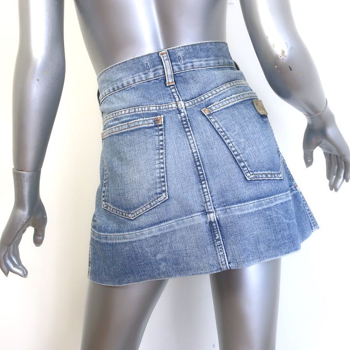 Chloe Denim Mini Skirt Classic Blue Cotton Size 40