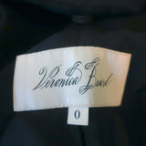 Veronica Beard Leopard Dickey Jacket Black Stretch Wool Size 0 Two Button Blazer