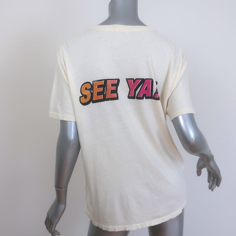 MOTHER The Rowdy Hot Mama Tee Ecru Size Small Short Sleeve Top