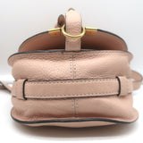 Chloe Marcie Mini Crossbody Saddle Bag Pale Pink Grained Leather