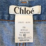 Chloe Denim Mini Skirt Classic Blue Cotton Size 40