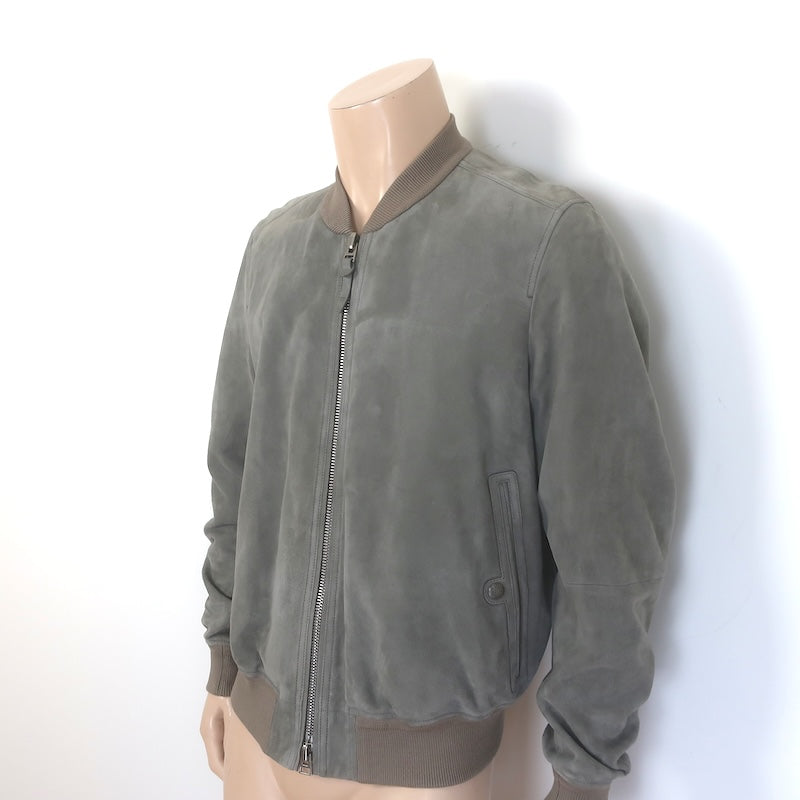 Tom Ford Suede Bomber Jacket Taupe Gray Size 54