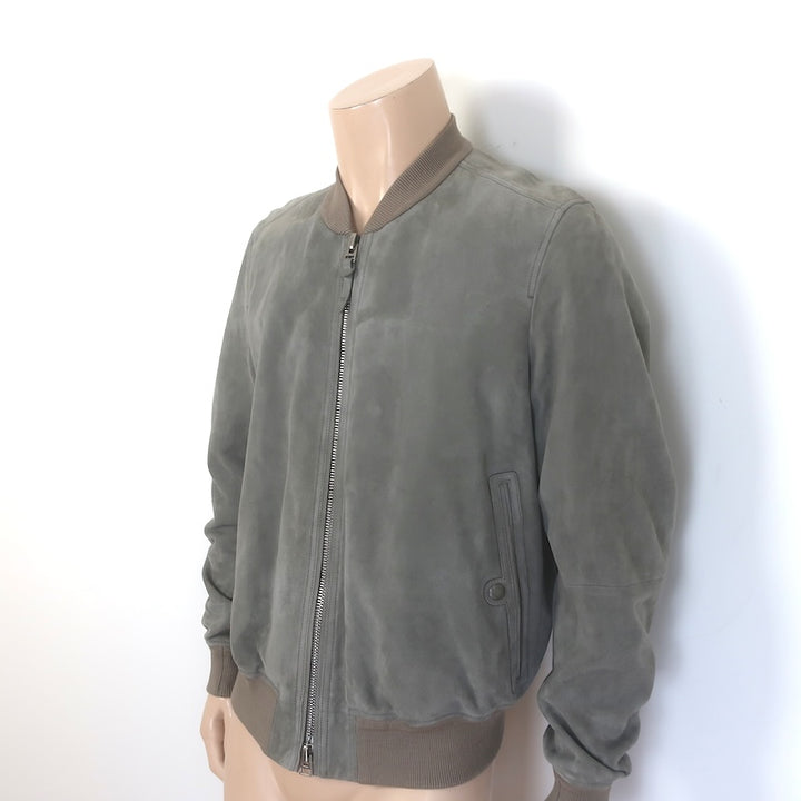 Tom Ford Suede Bomber Jacket Taupe Gray Size 54