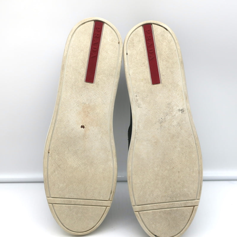 Prada Slip-On Sneakers Black Leather Size 40