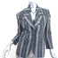 Thom Browne Floral Applique Striped Blazer Gray Size 42 Two Button Jacket