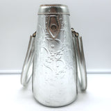Christian Dior Metallic Oblique Tote Silver Leather Small Bag