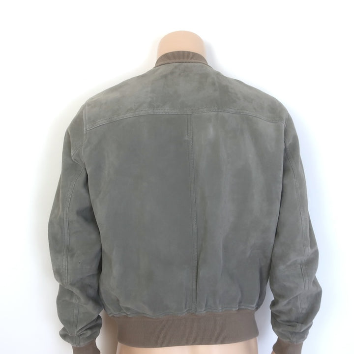 Tom Ford Suede Bomber Jacket Taupe Gray Size 54