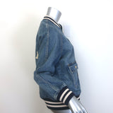 Celine Teddy Denim Bomber Jacket Blue Cotton Size Medium
