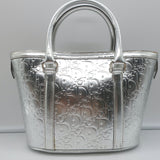 Christian Dior Metallic Oblique Tote Silver Leather Small Bag