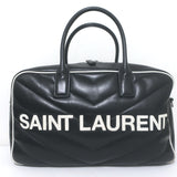 Saint Laurent Miles Logo Duffle Bag BlackQuilted Leather Large Crossbody