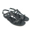 Sigerson Morrison Flat Gladiator Sandals Black Snake-Embossed Leather Size 9