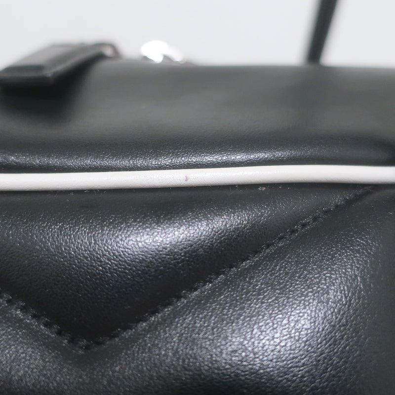 Saint Laurent Miles Logo Duffle Bag BlackQuilted Leather Large Crossbody